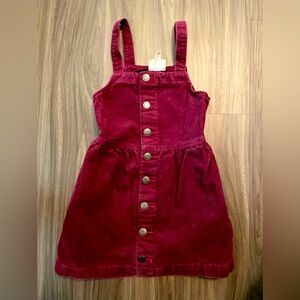 Cat & Jack Toddler Girls Maroon Corduroy Dress size XS 4/5